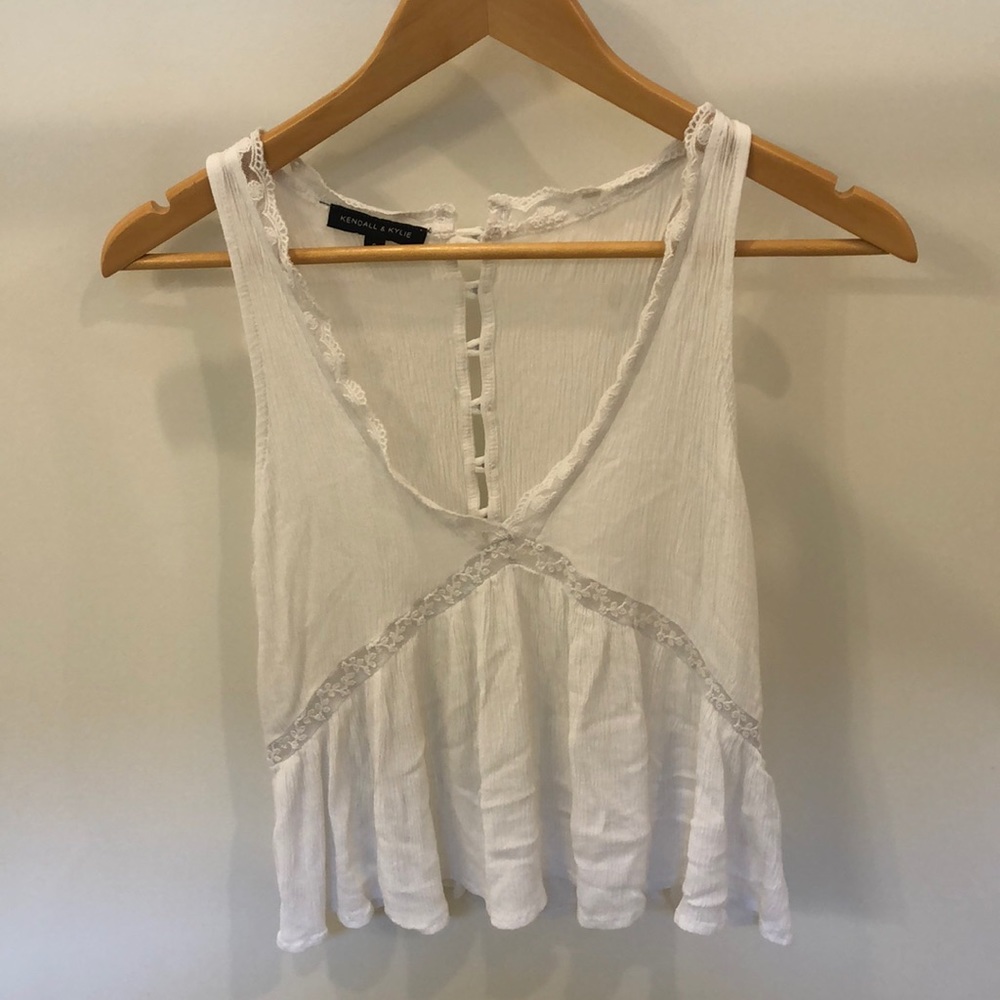 White Lace Crop tank
